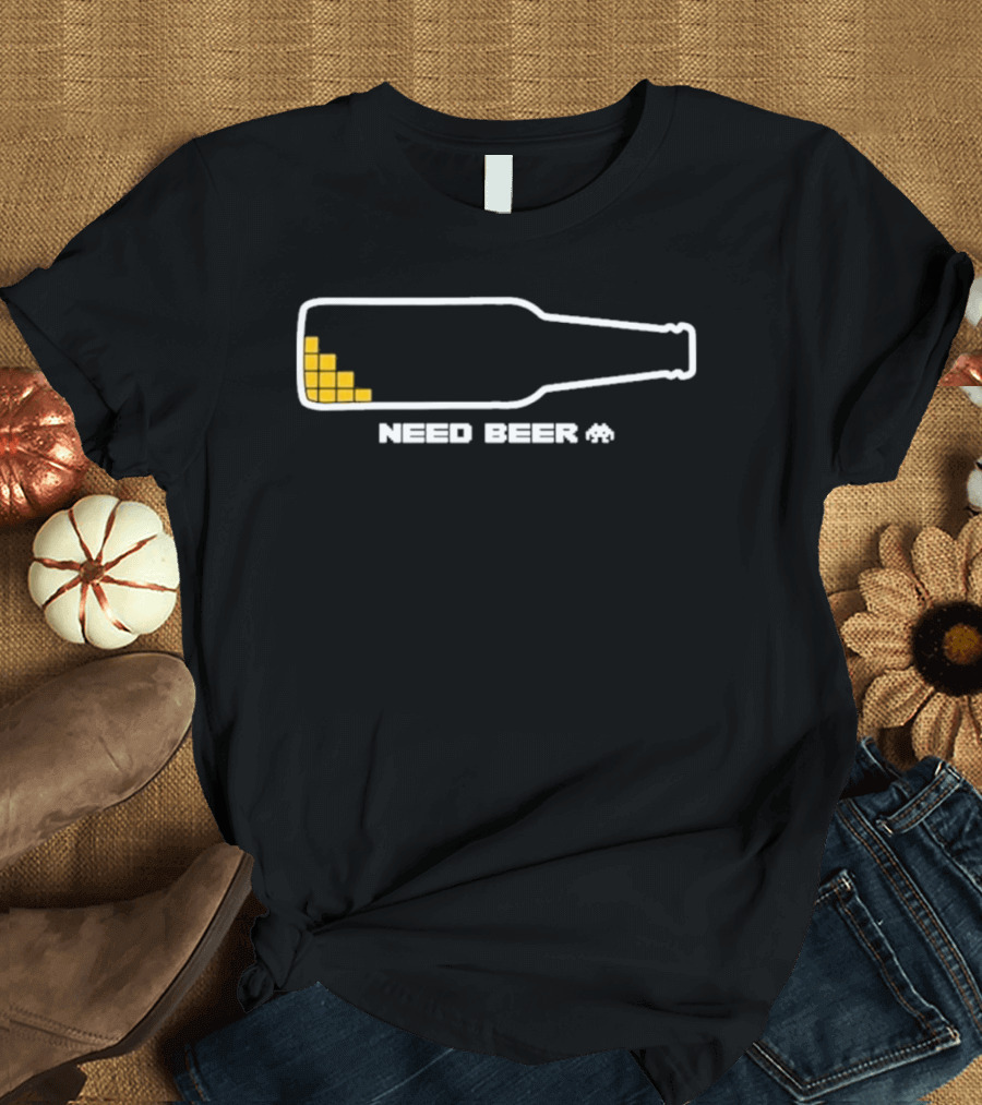 Need Beer Bottle Pixel T-Shirt