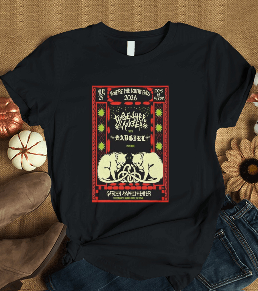 Together Sanguis Garden Amphitheater Concert August 29 2026 Featuring Sadgirl Where The Night Ends T-Shirt