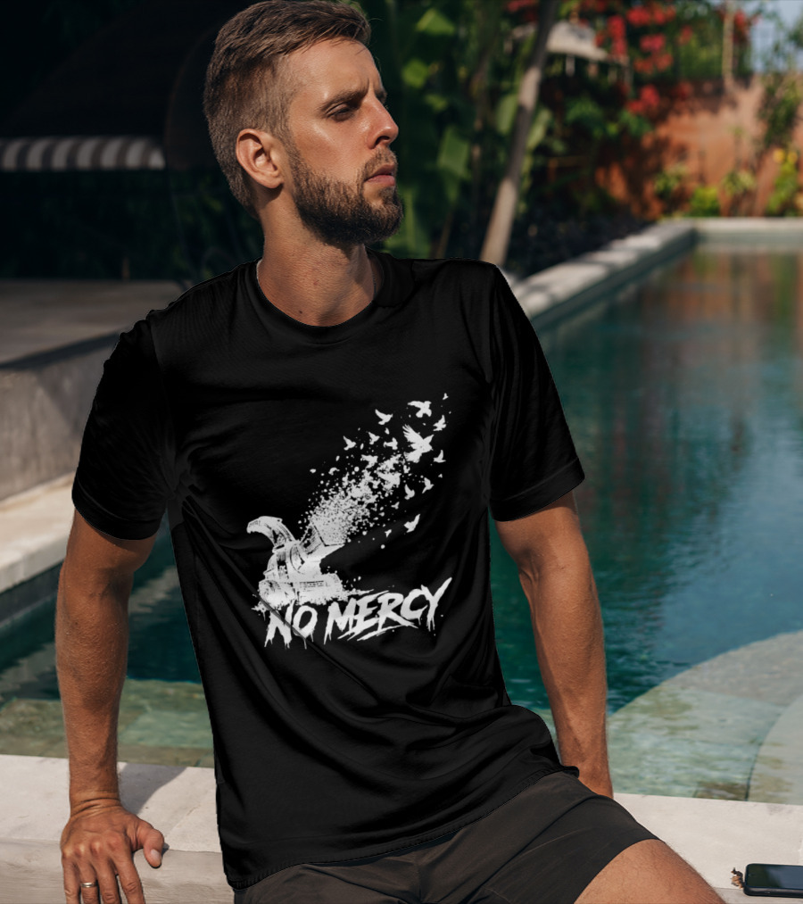 No Mercy Wood Chipper Bird Shredder T-Shirt