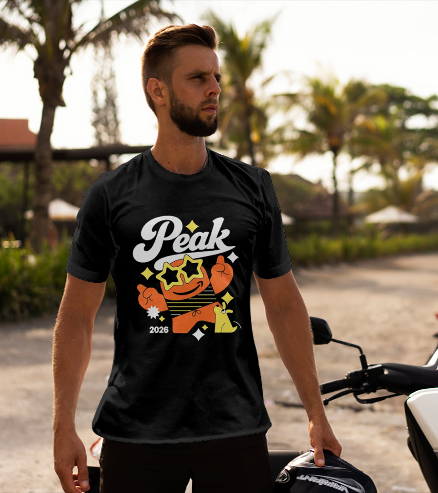 Peak 2026 Star Sunglasses Cartoon T-Shirt