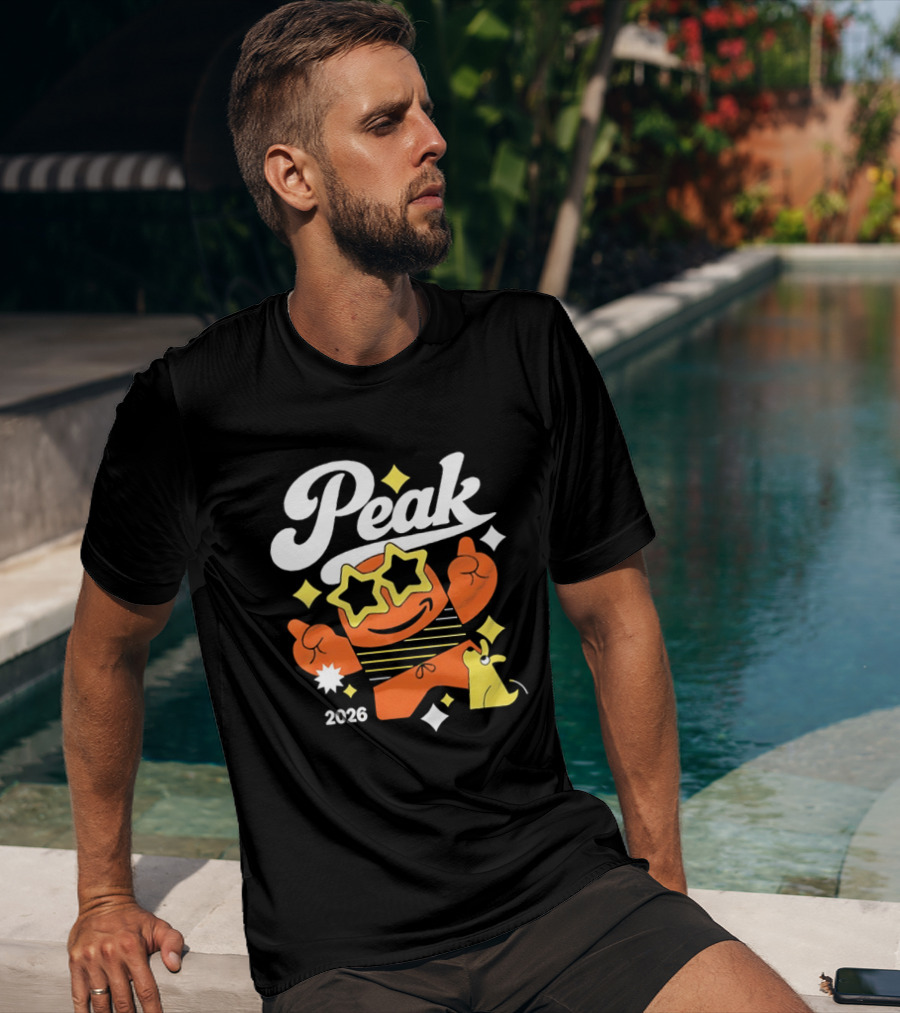 Peak 2026 Star Sunglasses Cartoon T-Shirt