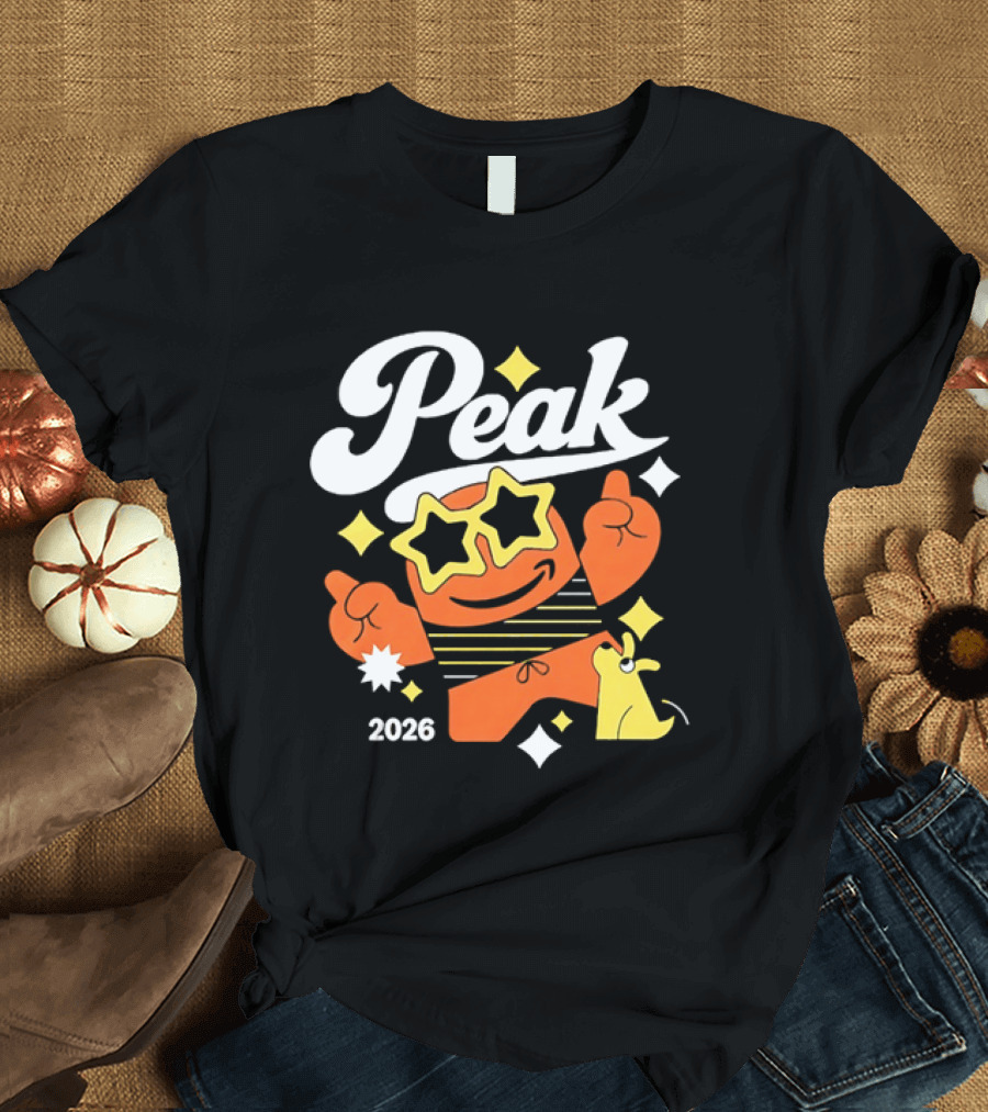 Peak 2026 Star Sunglasses Cartoon T-Shirt
