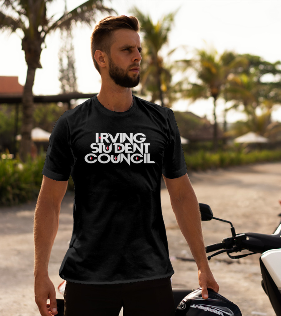 Irving Student Council Text With Red Diamond Accents T-Shirt
