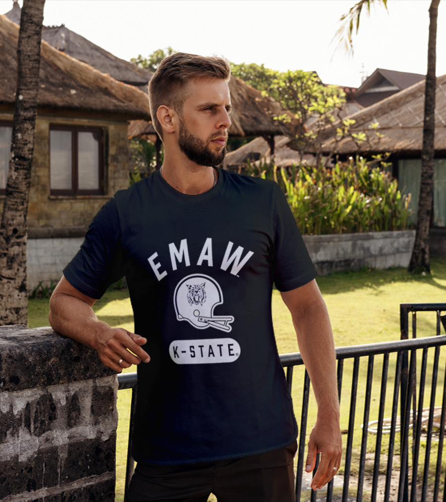 EMAW K State Wildcats Football Helmet Kansas State University T-Shirt