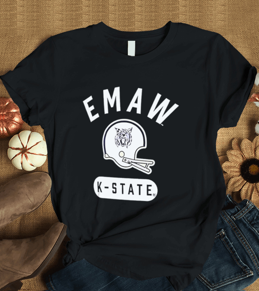 EMAW K State Wildcats Football Helmet Kansas State University T-Shirt