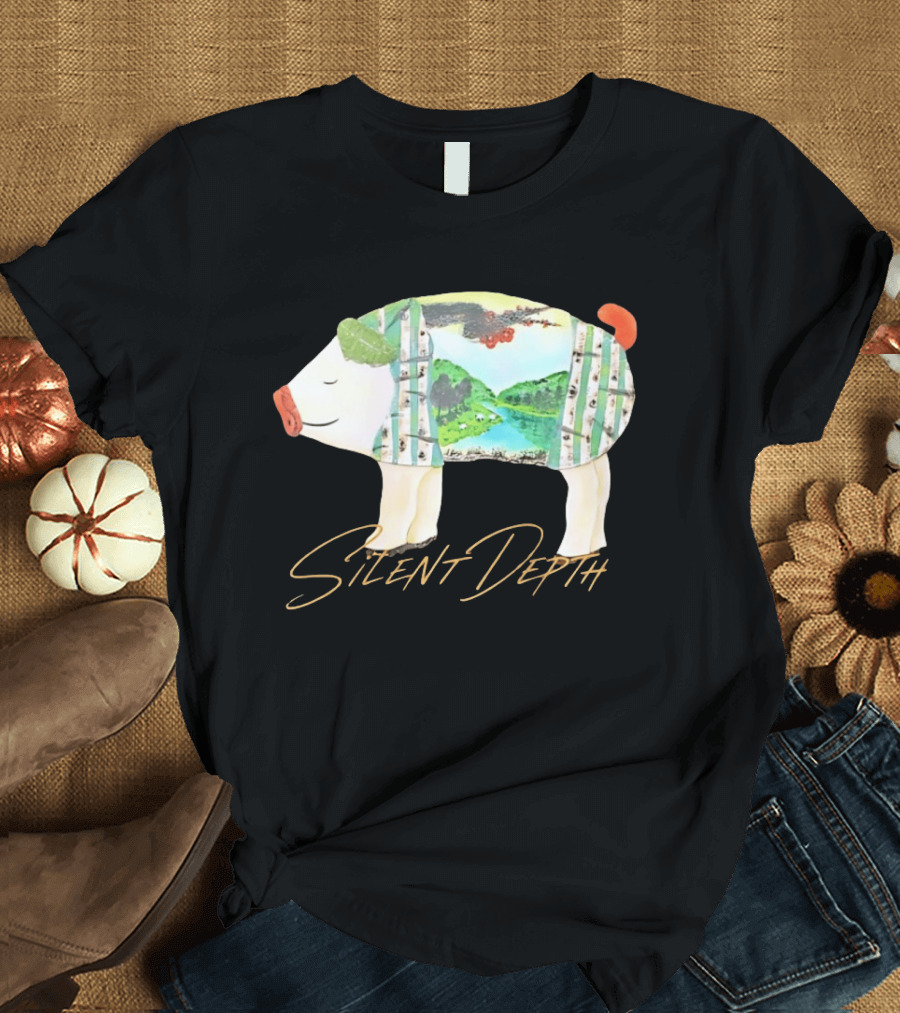 Silent Depth Pig Landscape Nature T-Shirt