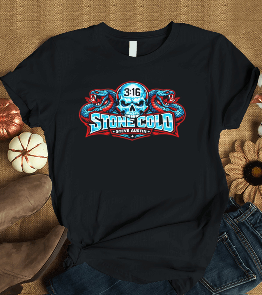 Stone Cold Steve Austin 3 16 Skull With Snakes T-Shirt