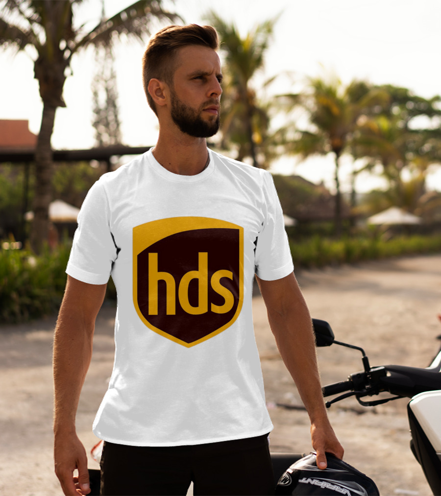 HDS Shield Emblem Brown And Yellow Branding T-Shirt