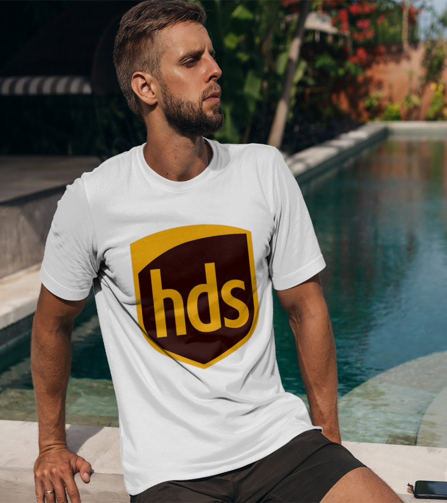 HDS Shield Emblem Brown And Yellow Branding T-Shirt