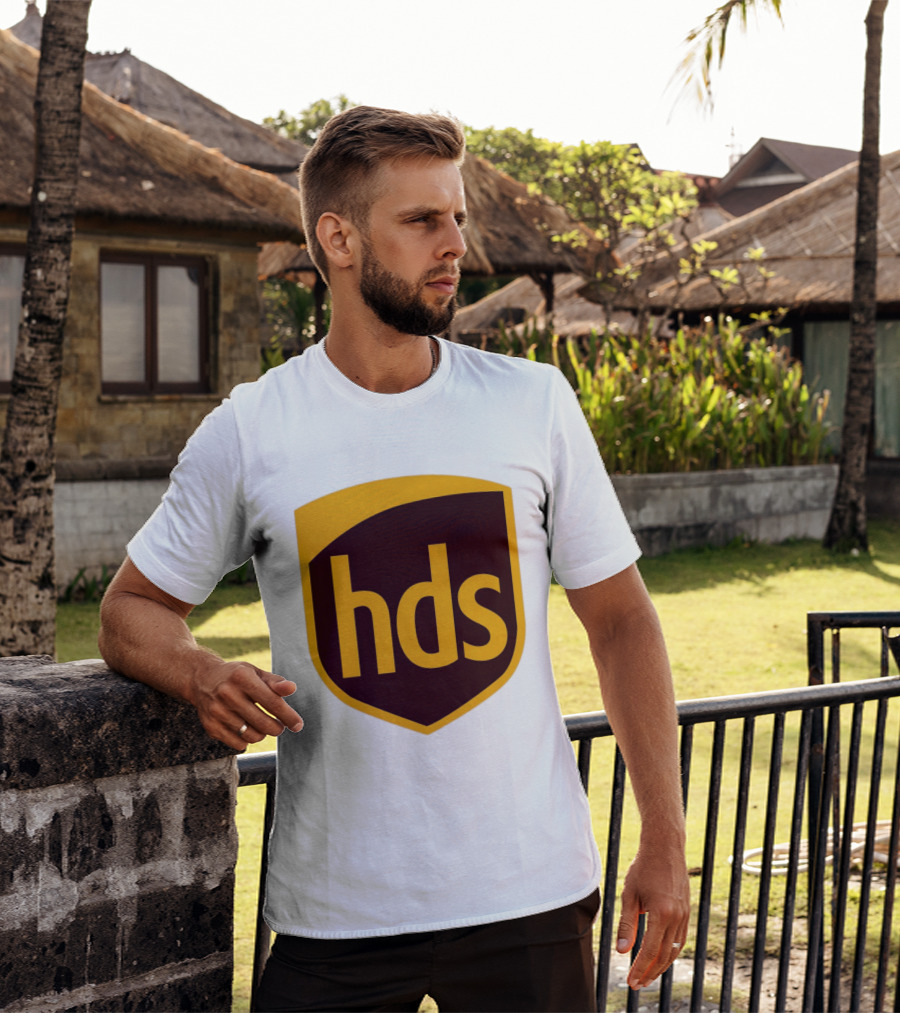 HDS Shield Emblem Brown And Yellow Branding T-Shirt