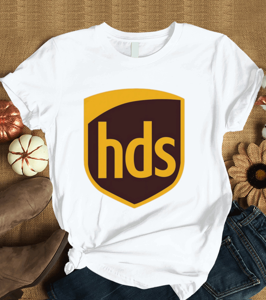 HDS Shield Emblem Brown And Yellow Branding T-Shirt