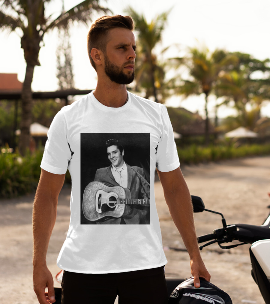 Elvis Presley Rock And Roll Iconic 1956 Style With Guitar T-Shirt