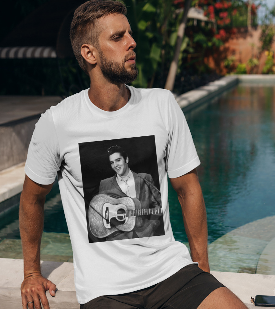 Elvis Presley Rock And Roll Iconic 1956 Style With Guitar T-Shirt