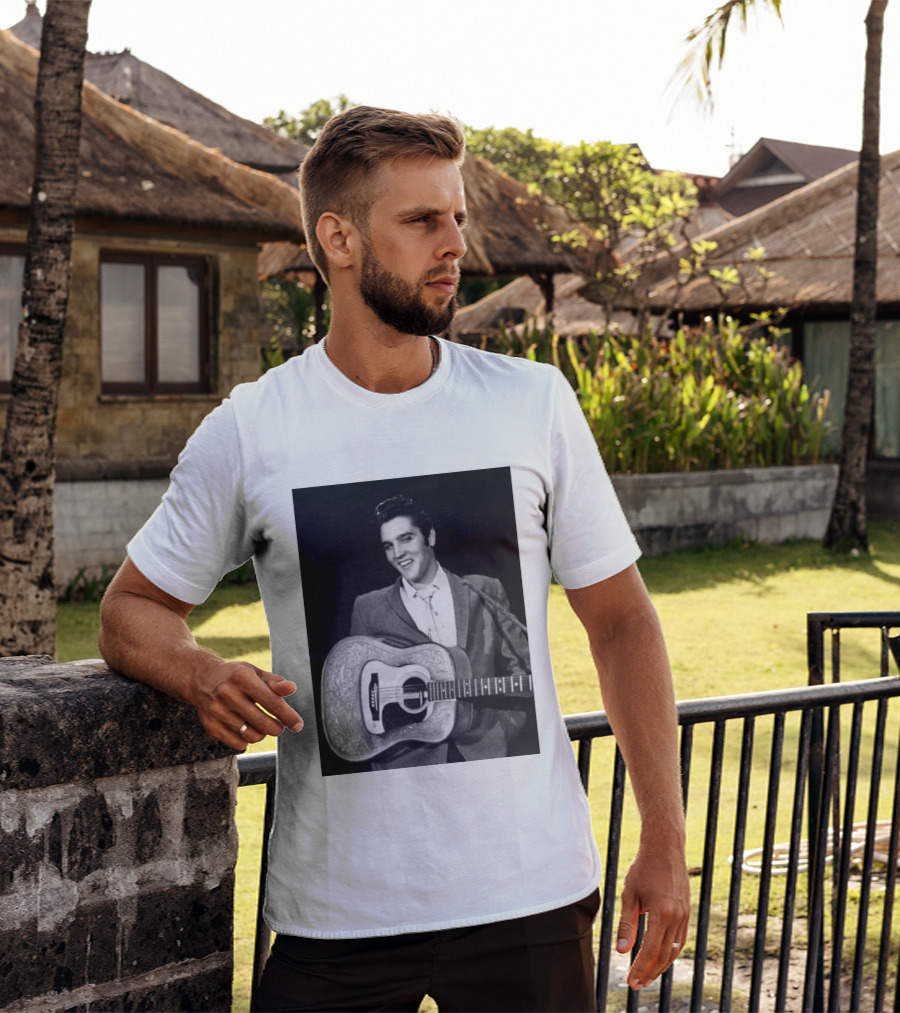 Elvis Presley Rock And Roll Iconic 1956 Style With Guitar T-Shirt