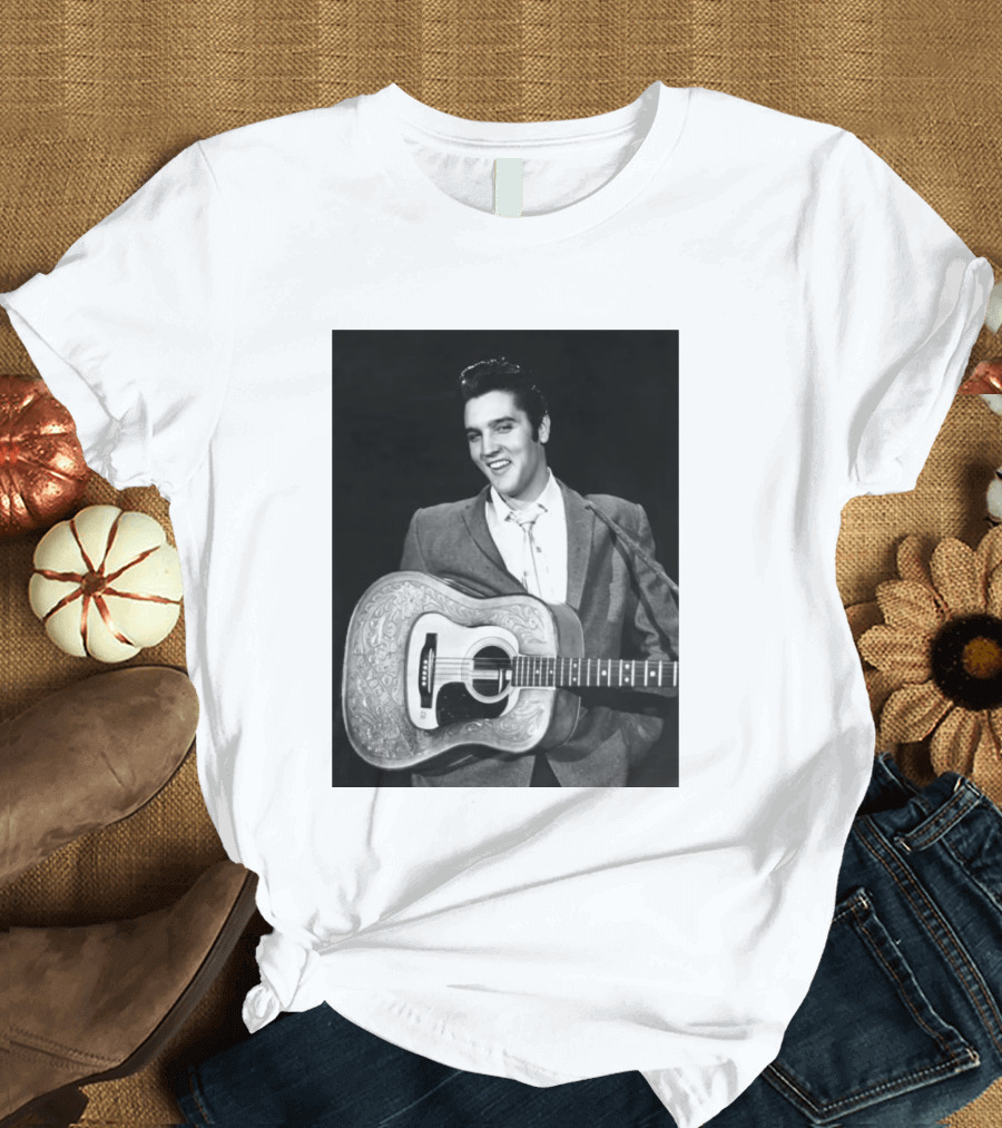 Elvis Presley Rock And Roll Iconic 1956 Style With Guitar T-Shirt