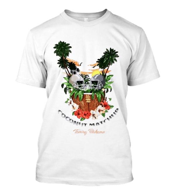 Tommy Bahama Coconut Matchup Football Tropical Palms Helmets Hibiscus T-Shirt