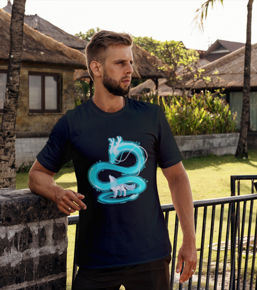 Esprit De La Lune Dragon And Wolf T-Shirt