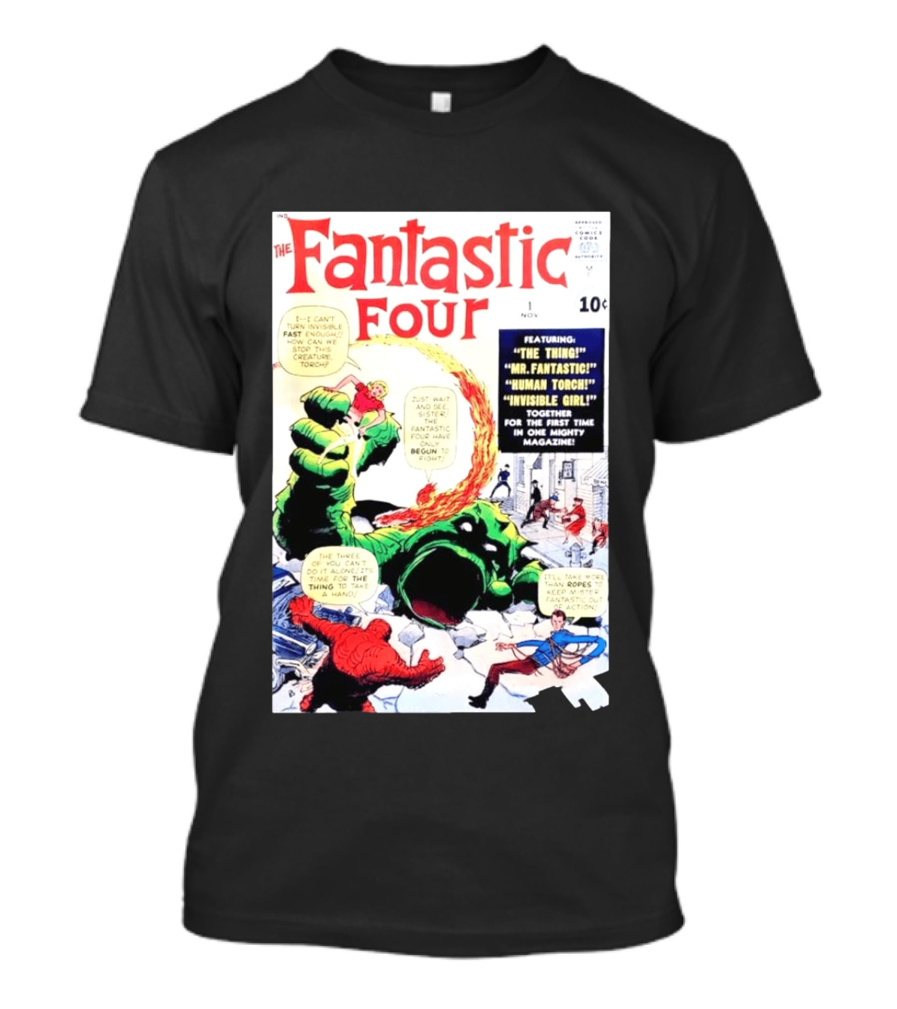 Fantastic Four #1 Nov 1961 Marvel Comics The Thing Mr. Fantastic Human Torch Invisible Girl Classic Cover T-Shirt