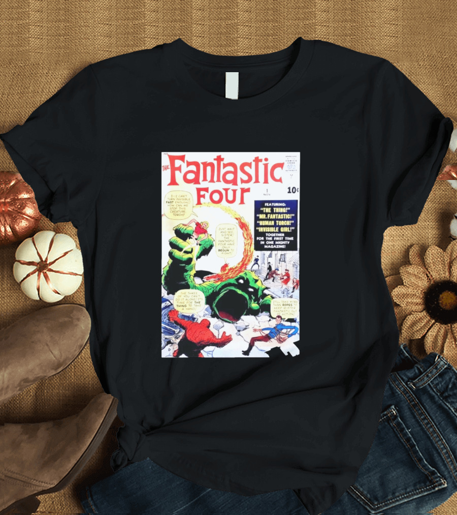 Fantastic Four #1 Nov 1961 Marvel Comics The Thing Mr. Fantastic Human Torch Invisible Girl Classic Cover T-Shirt