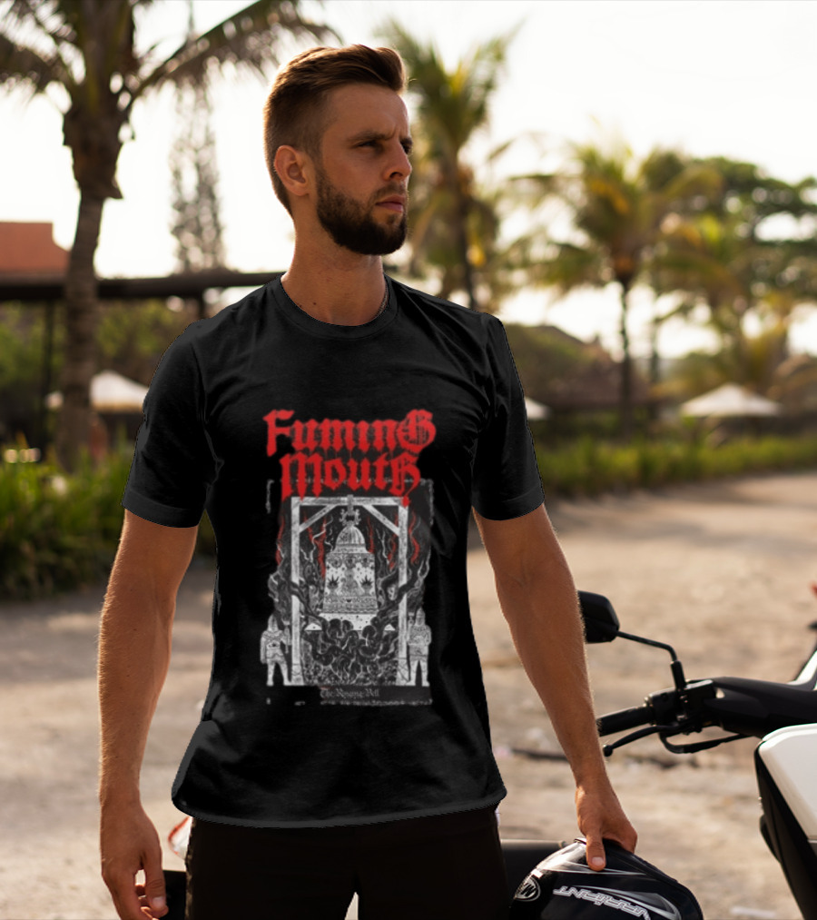 Fuming Mouth Grave Stench Bell Gothic T-Shirt