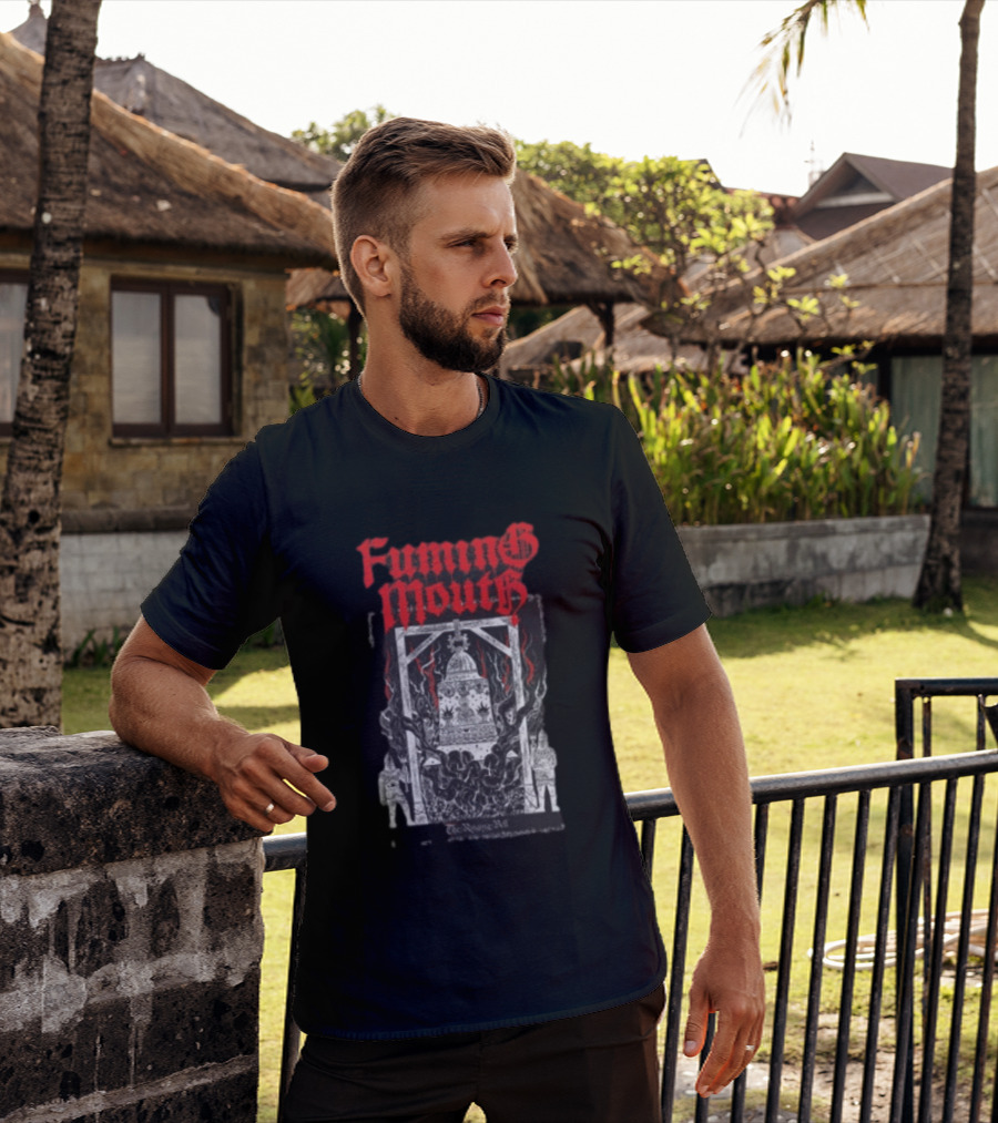 Fuming Mouth Grave Stench Bell Gothic T-Shirt
