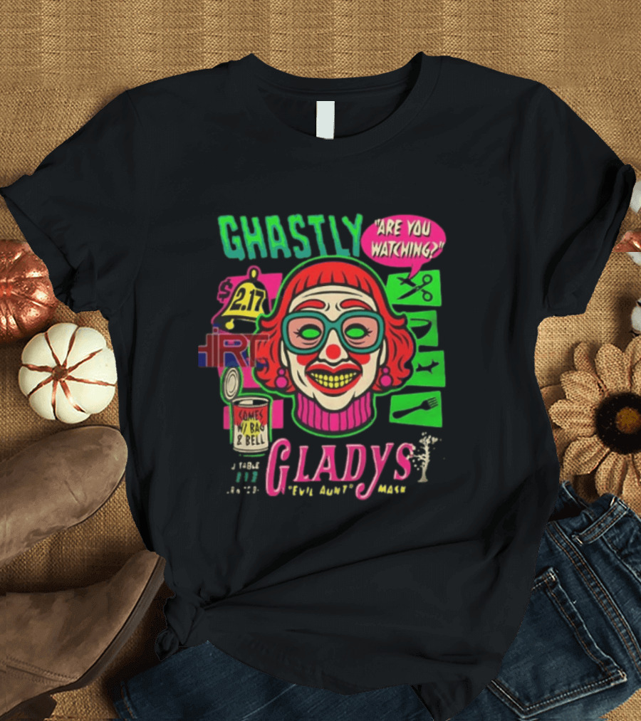 Ghastly Gladys Are You Ing Retro Clown Vintage Pop T-Shirt