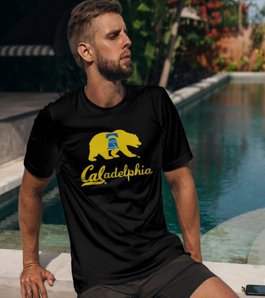 Caladelphia California Bear With Liberty Bell T-Shirt