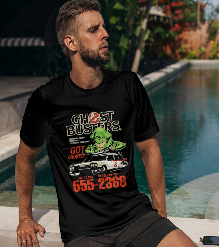 Ghostbusters Got Ghosts Ecto 1 Slimer We're Ready To Believe You 555 2368 T-Shirt