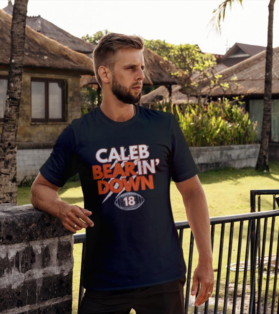 Caleb Bear In Down 18 Football Scratch Marks T-Shirt