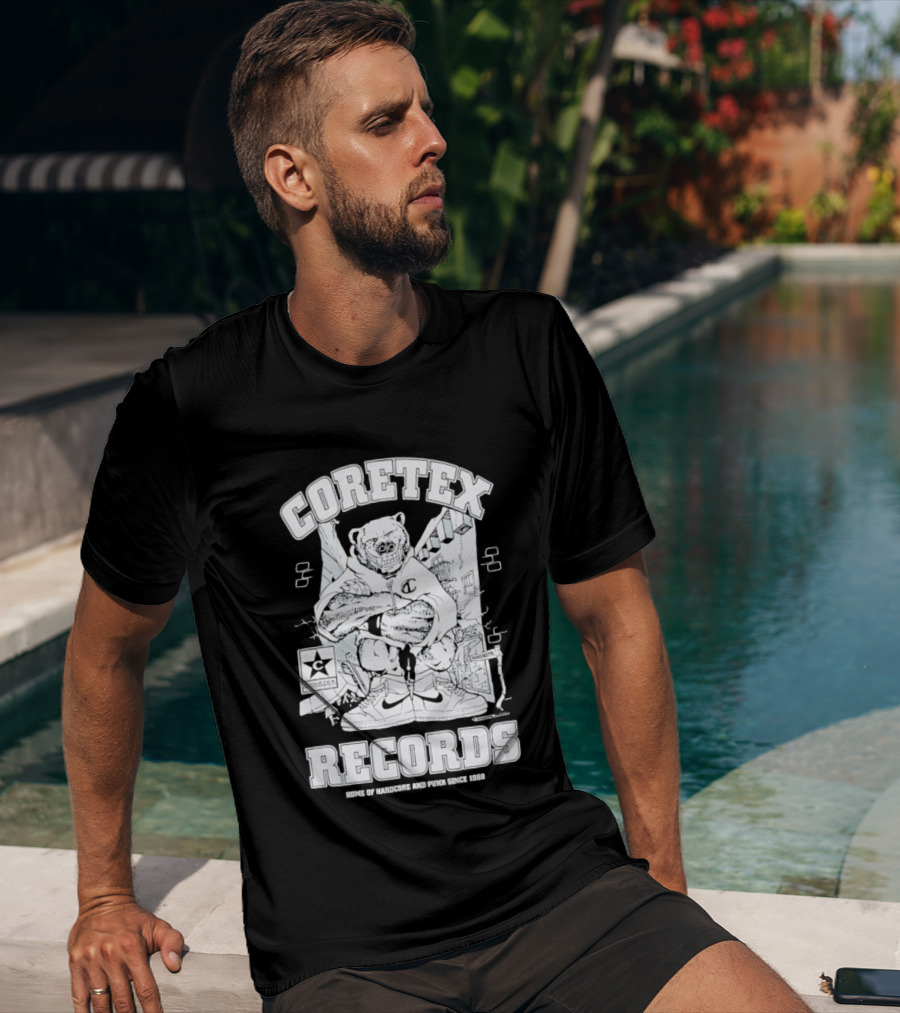 Coretex Records Home Of Hardcore And Punk Bear Illustration Since 1988 T-Shirt