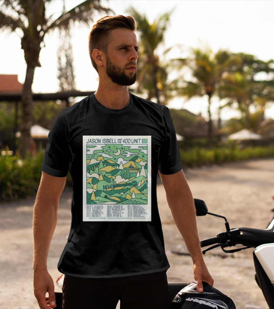 Jason Isbell And The 400 Unit Tour 2026 January 23 24 Seattle Wa Jan 26 Sacramento Ca Nostalgic 2026 Countryside Landscape T-Shirt