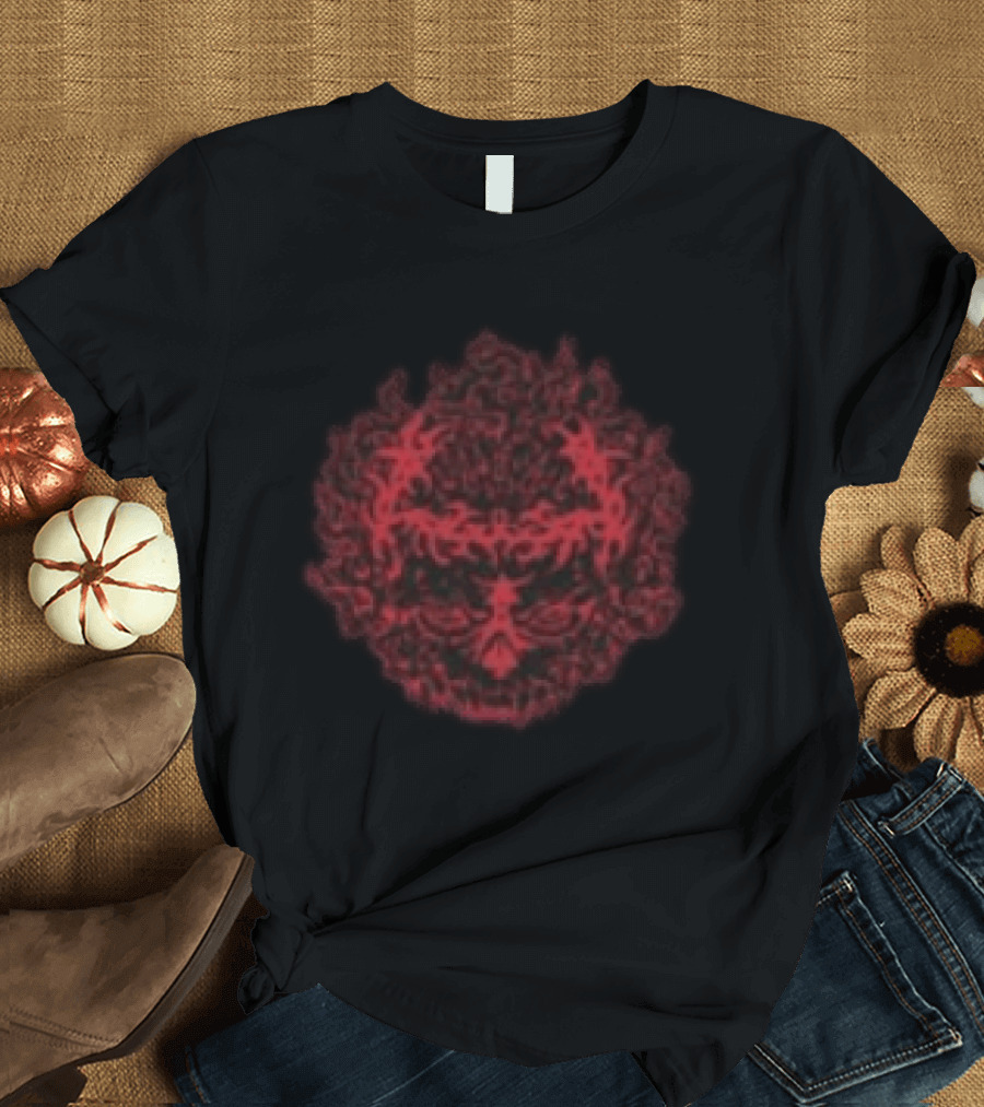 Daze Store Bloodshed Skull Red Floral Skull T-Shirt