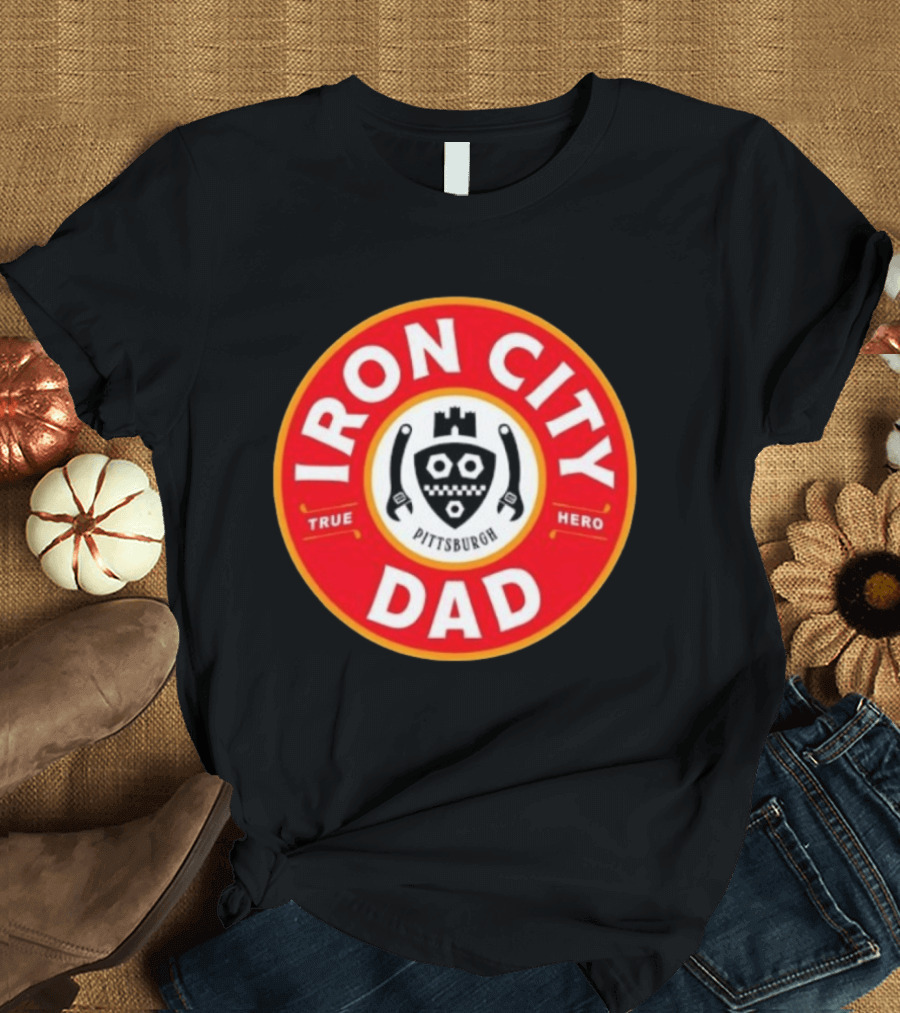 Iron City Dad Pittsburgh True Hero Circle T-Shirt