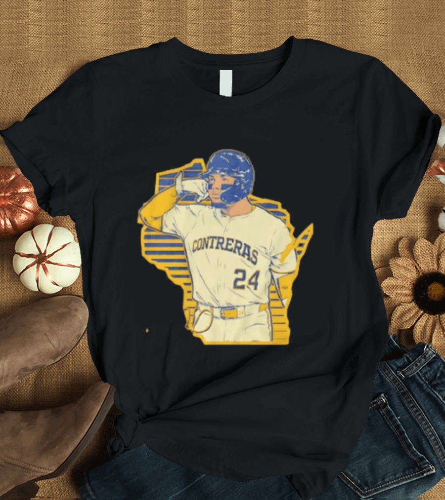 William Contreras Number 24 Milwaukee Baseball Player Original T-Shirt
