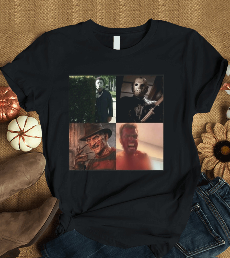 Perez Hilton Icons Horror Movie Legends Freddy Jason Michael Myers T-Shirt