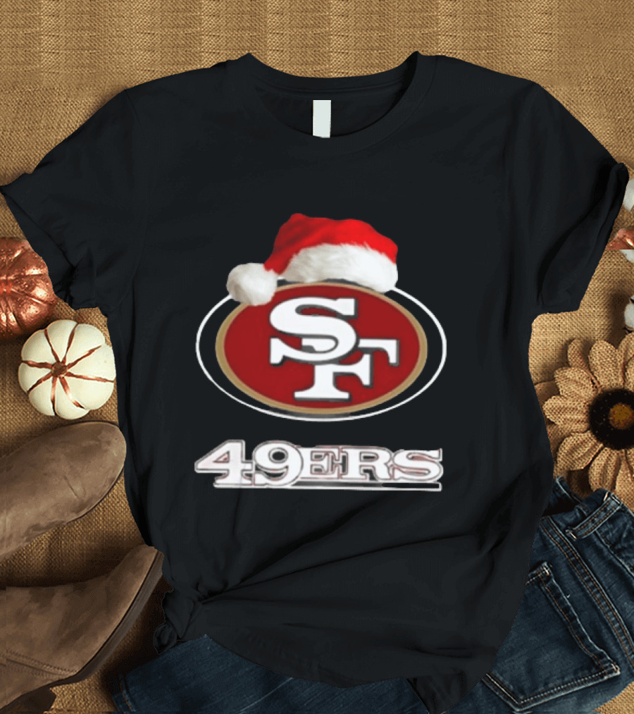 San Francisco 49ers 2025 Santa Hat Christmas Football 49ers T-Shirt