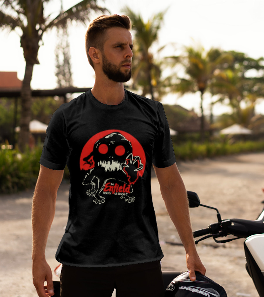 Enfield Horror Cryptid Creature Illustration With Red Circle T-Shirt