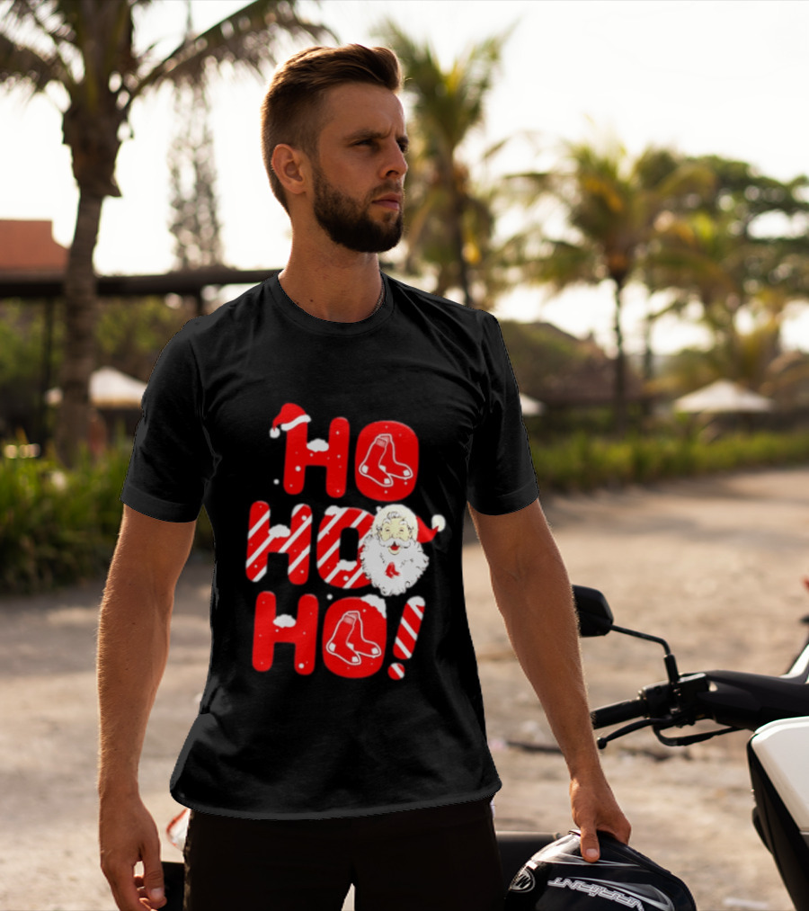 Boston Red Sox Santa Claus Ho Ho Ho Merry Christmas T-Shirt