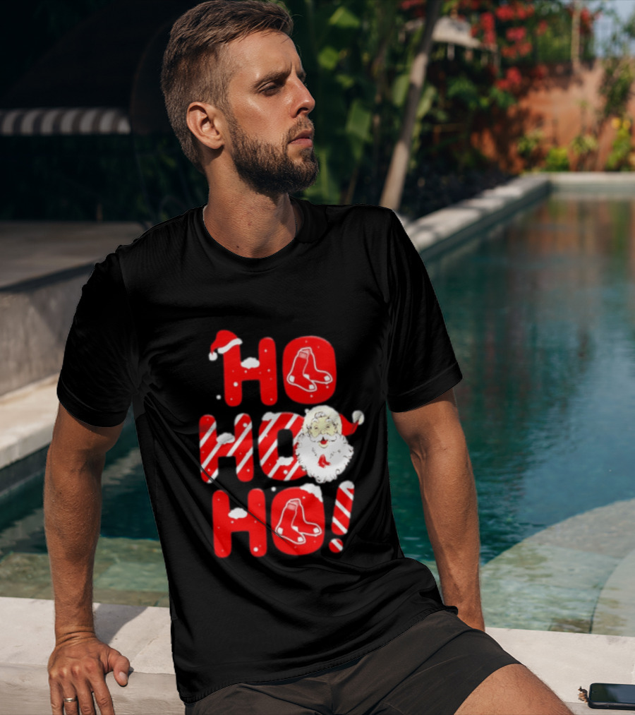 Boston Red Sox Santa Claus Ho Ho Ho Merry Christmas T-Shirt