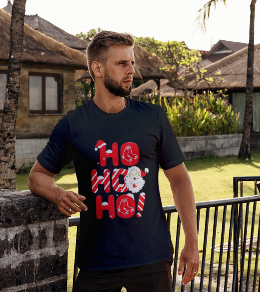 Boston Red Sox Santa Claus Ho Ho Ho Merry Christmas T-Shirt
