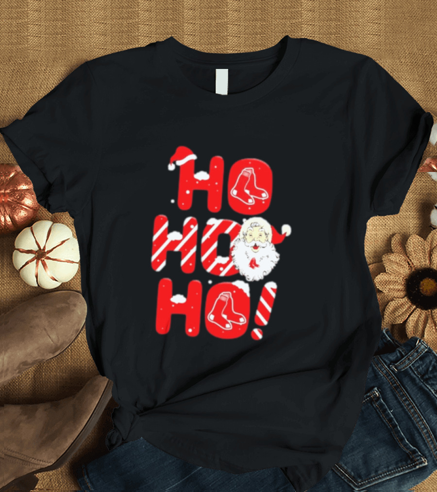 Boston Red Sox Santa Claus Ho Ho Ho Merry Christmas T-Shirt