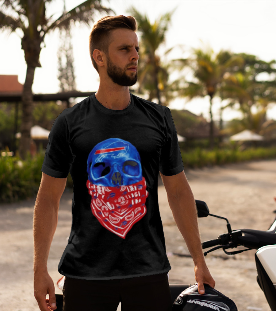 Outlaw Skull Gang Buffalo Bills Bandana Face Covering Trend T-Shirt