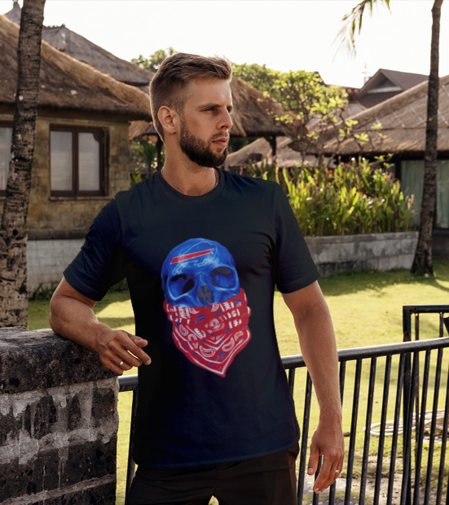 Outlaw Skull Gang Buffalo Bills Bandana Face Covering Trend T-Shirt