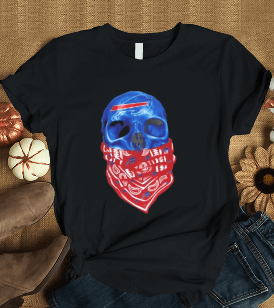 Outlaw Skull Gang Buffalo Bills Bandana Face Covering Trend T-Shirt