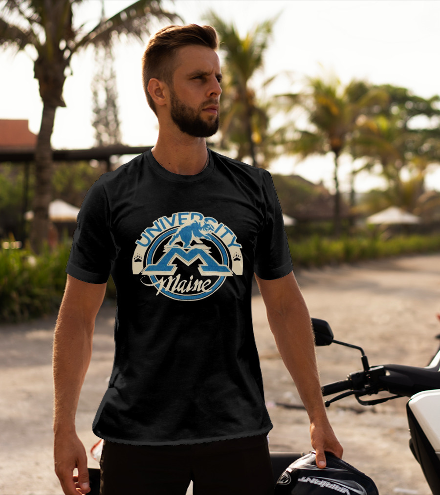 University Of Maine Bear Mascot Circular T-Shirt