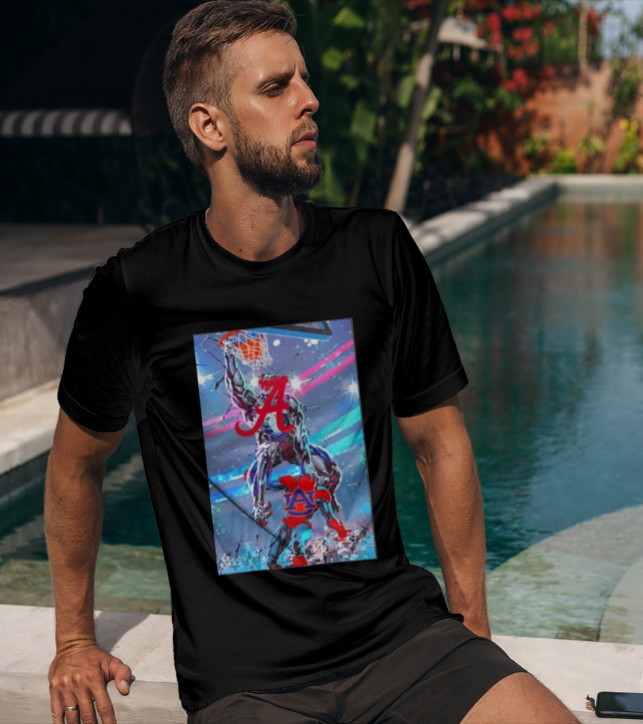Alabama Crimson Tide Venom Dunking On Auburn Tigers Spider Basketball Rivalry T-Shirt