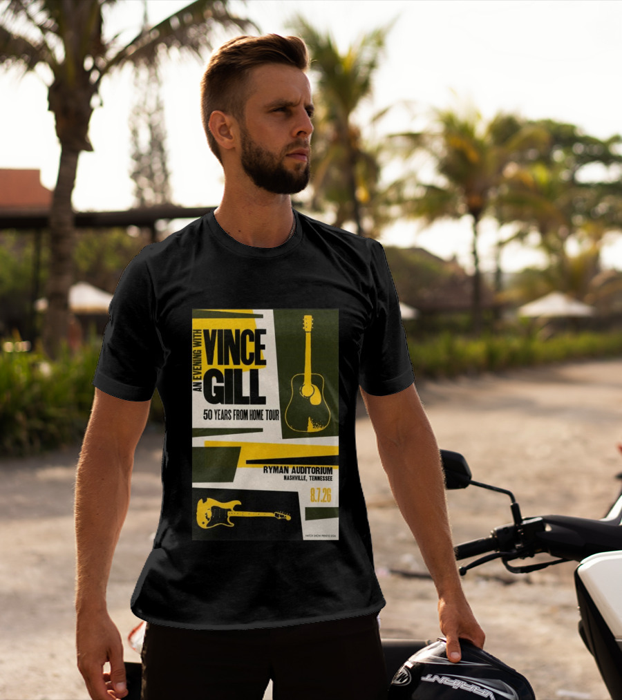 An Evening With Vince Gill 50 Years From Home Tour Ryman Auditorium Nashville August 7 2026 T-Shirt