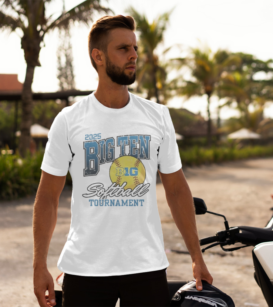 2025 Big Ten Softball Tournament B1G Yellow Softball T-Shirt