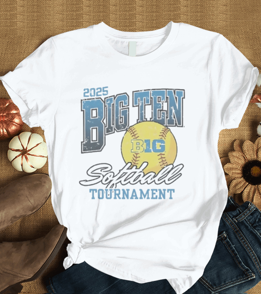 2025 Big Ten Softball Tournament B1G Yellow Softball T-Shirt