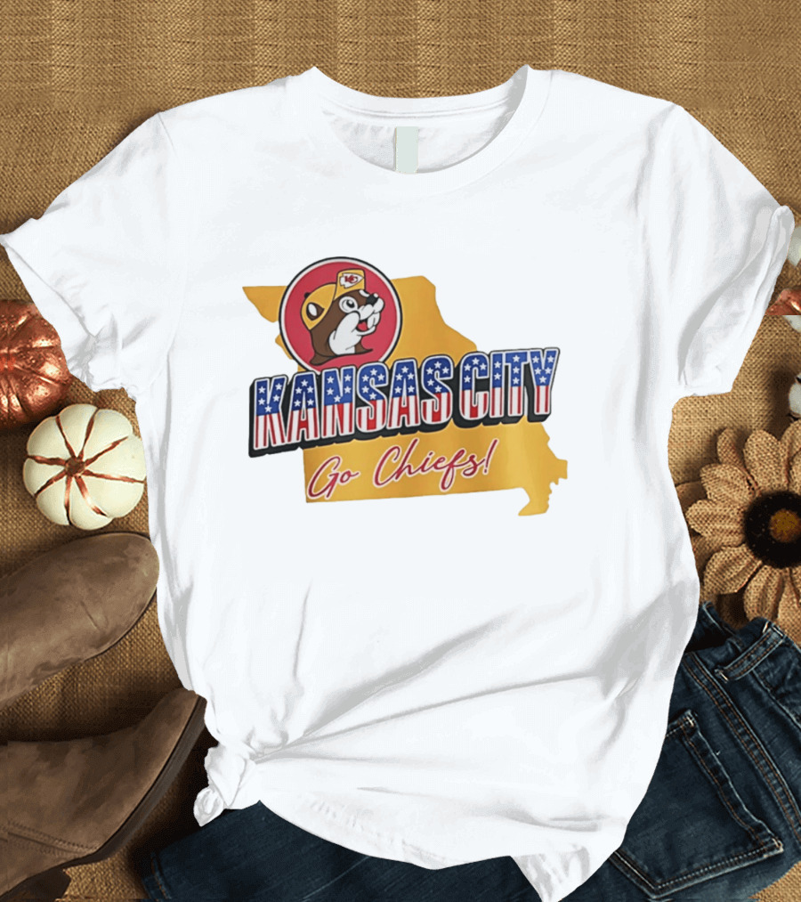 Kansas City Chiefs Buc Ees Go Chiefs Patriotic Kansas City T-Shirt